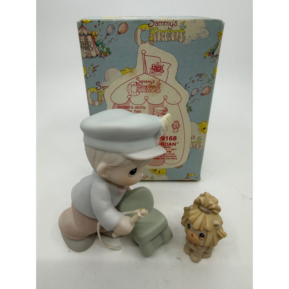 Precious Moments Sammy's Circus Jordan Boy and Lion Figurine 529168 1994 Box